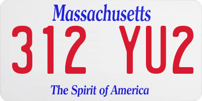 MA license plate 312YU2