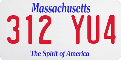 MA license plate 312YU4