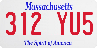 MA license plate 312YU5