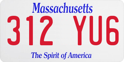 MA license plate 312YU6