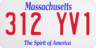 MA license plate 312YV1