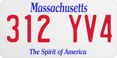 MA license plate 312YV4