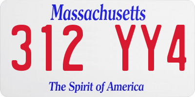 MA license plate 312YY4