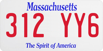 MA license plate 312YY6