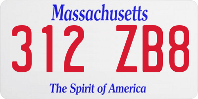 MA license plate 312ZB8