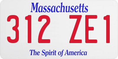 MA license plate 312ZE1