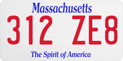 MA license plate 312ZE8