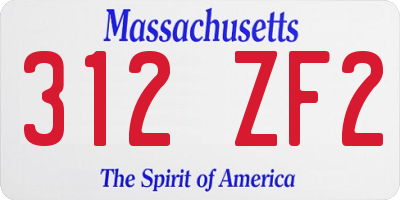MA license plate 312ZF2