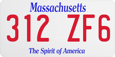 MA license plate 312ZF6