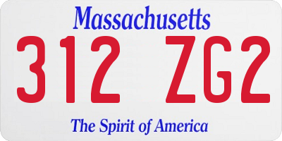 MA license plate 312ZG2
