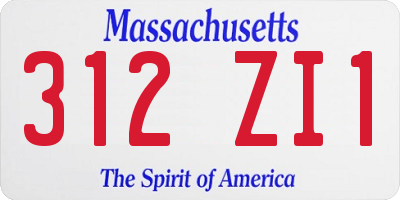 MA license plate 312ZI1