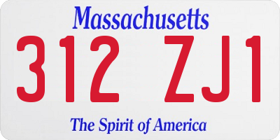 MA license plate 312ZJ1
