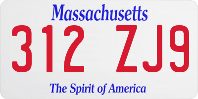 MA license plate 312ZJ9