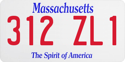 MA license plate 312ZL1