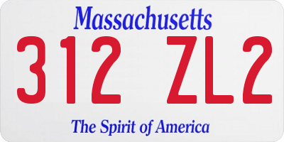 MA license plate 312ZL2
