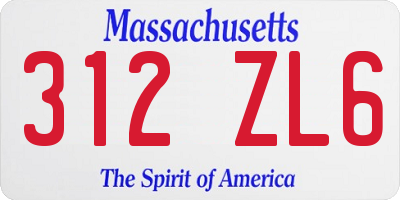 MA license plate 312ZL6