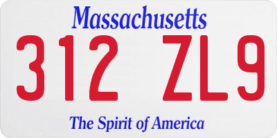 MA license plate 312ZL9