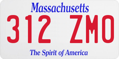 MA license plate 312ZM0