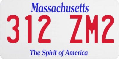 MA license plate 312ZM2