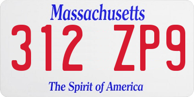 MA license plate 312ZP9