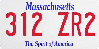 MA license plate 312ZR2