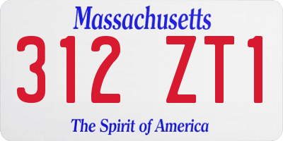 MA license plate 312ZT1