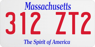 MA license plate 312ZT2