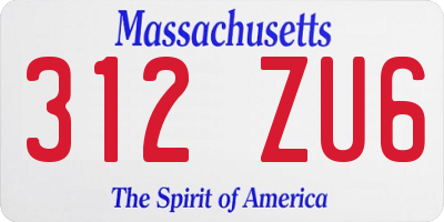MA license plate 312ZU6