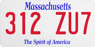 MA license plate 312ZU7