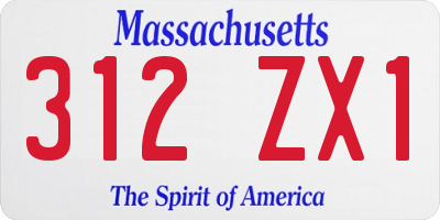 MA license plate 312ZX1