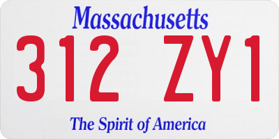 MA license plate 312ZY1