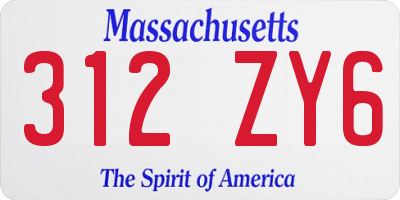 MA license plate 312ZY6