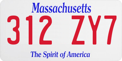 MA license plate 312ZY7