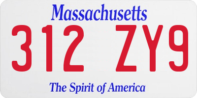 MA license plate 312ZY9