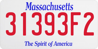 MA license plate 31393F2