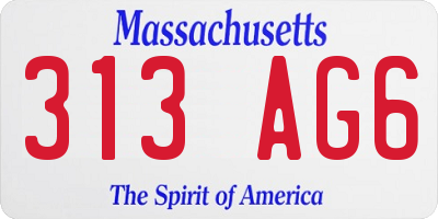 MA license plate 313AG6
