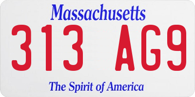 MA license plate 313AG9