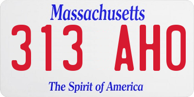 MA license plate 313AH0