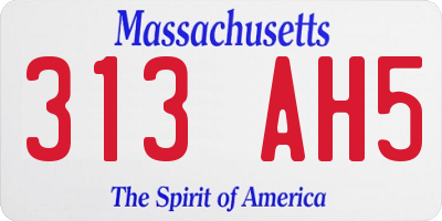 MA license plate 313AH5