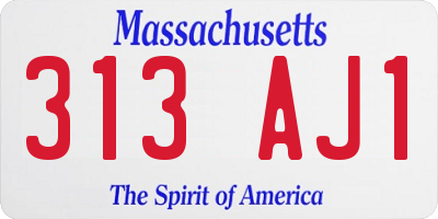 MA license plate 313AJ1