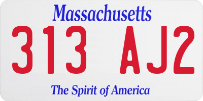 MA license plate 313AJ2