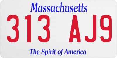 MA license plate 313AJ9