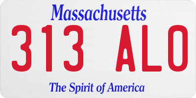 MA license plate 313AL0