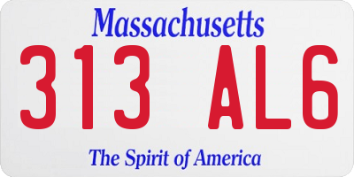 MA license plate 313AL6