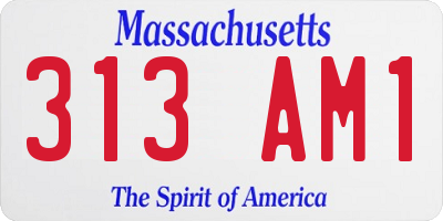MA license plate 313AM1