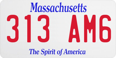 MA license plate 313AM6