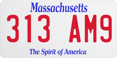 MA license plate 313AM9