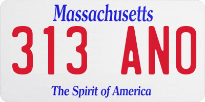 MA license plate 313AN0