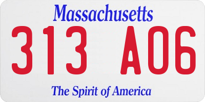 MA license plate 313AO6