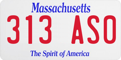 MA license plate 313AS0